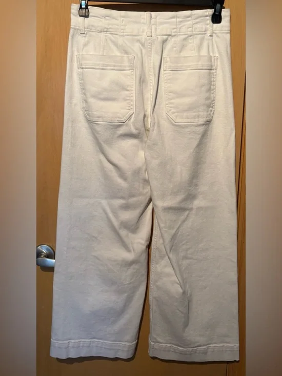 The Colette Crop Wide-Leg Jeans by Maeve White Size 29 Front Pockets EUC - Picture 10 of 13